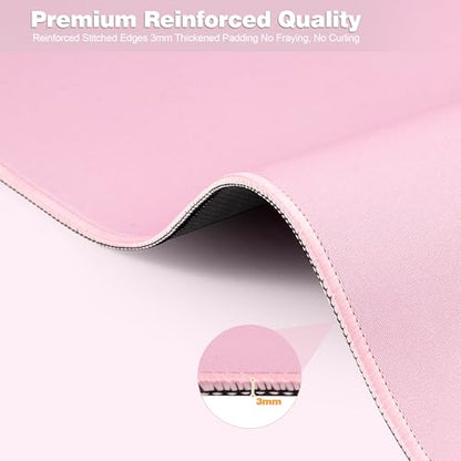 Pink Desk Mat,Large Gaming Mouse Pad 27.5x11.8In(70x30 Pink) | Extended Mouse Pad for Keyboard and Mouse,Non-Slip Rubber Base,Stitched Edges,Smooth Cloth Desk Pad for Gamer/Desktop/Office - color: 70x30 Pinkus
