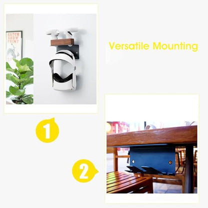 NIRVASH VR Wall Mount Storage Stand Holder Hook for Meta/Oculus Quest 3S/3/2/Pro/Rift-S/Valve Index/PS5 VR2/HTC Vive, Premium VR Headset Wall Hanger