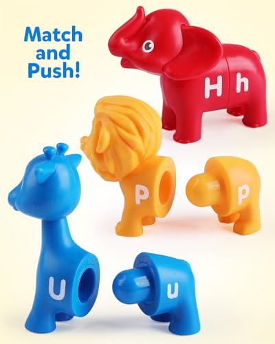 Coogam ABC Letters Matching Game, 26PCS Alphabet Fine Motor Skill Color Shape Recoginition Preschool Educational Montessori Learning Toys for 2 3 4 Years Old Toddlers - style: animal alphabet