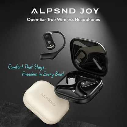 Joy Open-Ear Headphones, Wireless Bluetooth 5.4 Earbuds, Over-Ear Around-Ear Earhook, Sports Fit for Running & Workouts, ENC Clear Calls, HD Sound, App EQ, 40H Battery, IPX4 Sweatproof, Black - color: Black