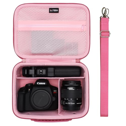 Small Camera Case Bag for Canon EOS Rebel T7/R50//R100 DSLR Camera Rosein | Hard Carrying Travel Case for Canon EOS Rebel T7/R50//R100/R6 Mark II/R8/R6 Mark III/R50 V/T6/R10/R5 Mark II DSLR SLR Camera - color: Magenta+Pink, size: Small