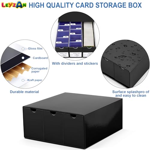Trading Card Storage Box 12 Drawers Cardboard Organizer with Dividers for top loaders, TCG, MTG, Sport Cards Collection