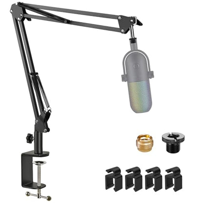 Adjustable Seiren Mic Boom Arm, Mic Stand Compatible with Razer Seiren X Mini V2 V3 USB Streaming Microphone for Recording, Gaming, Podcast