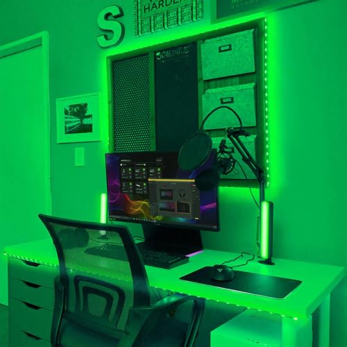 Monster Smart LED Light Bars 2 Pack, RGB+IC Multi-Color Razor Chroma TV & Gaming Wi-Fi Light Bars, Dimmable, Sound Reactive, Multi Position, App & Voice Control, Works with Alexa, Google Home, Siri