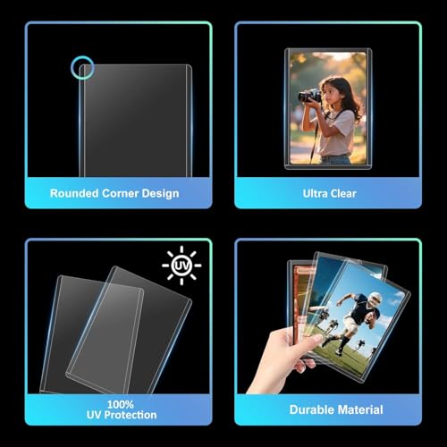 400 Card Sleeves Top Loaders, 3" x 4" Clear Full UV-Resistant Trading Card Protectors for Baseball, Hard Plastic Holder for MTG TCG Collectible Sports Game Cards (200 Toploaders + 200 Soft Sleeves) - size: 200 Toploaders + 200 Penny Sleeves