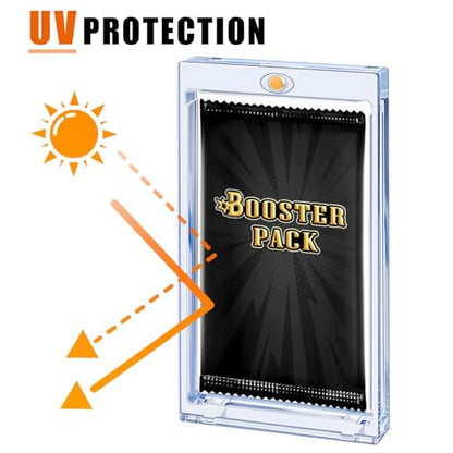 2 Pack Card Booster Pack Display Holder, Magnetic Card Holder for Card Booster Pack, UV Protection