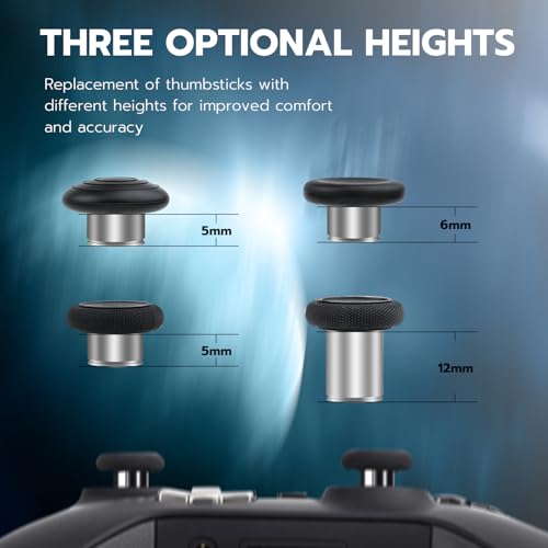 Mcbazel 13-in-1 Metal Thumbsticks Joysticks for Xbox Elite Series 2, Elite Series 2 Controller Accessories with 6 Swap Joysticks, 4 Trigger Paddles, 2 D-Pads, 1 Tool, 1 Carry Case - Black