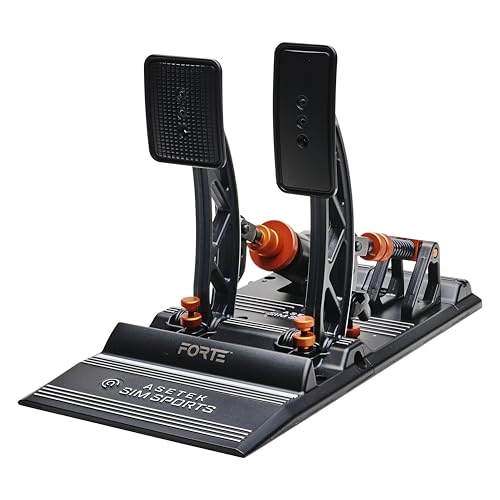 ASETEK SimSports Forte Load Cell Sim Racing Pedals | Adjustable and Customizable Sim Pedals Arms | Built to Replicate Real-Life Racing | PC Compatible - size: Forte