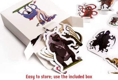 Hexers Beasts Monster and Animals DM Starter Set Flat 2D Miniatures for Tabletop Gaming Compatible with Dungeons and Dragons D&D DND Pathfinder RPG Play Mini Figures Figurines Minis for 5e Campaign