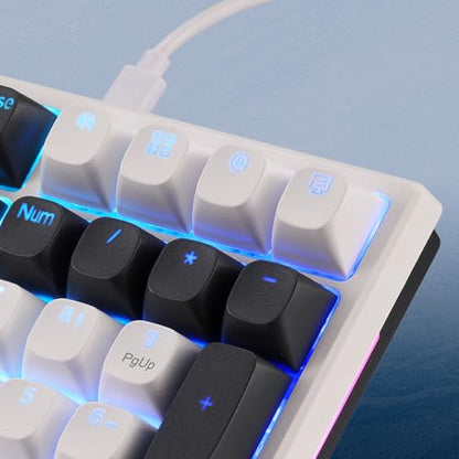 Redragon K668 Wired Gasket RGB Gaming Keyboard, 108 Keys Mechanical Keyboard w/Extra 4 Hotkeys, Upgraded Hot-swappable Socket, Sound Absorbing Foam, Mixed Color Keycaps, Custom Linear Switch - color: Glacier Azure