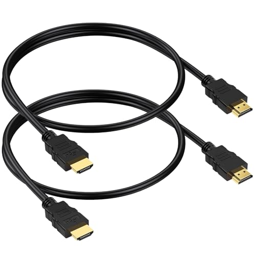 4K HDMI Cable 2 FT 2-Pack, Short HDMI Patch Jumper Cord 2FT 4K@60Hz, Shielded HDMI Cord-HDCP 2.2, HDR, 3D, eARC, ARC & CL3 Rated | for Docking Station,Switch,Splitter,TV, PC,Monitor, PS5, PS4, Xbox - size: 2FT