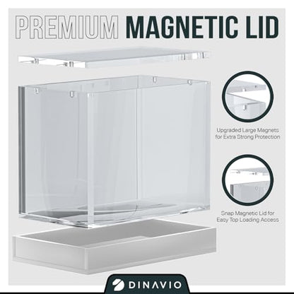 Dinavio Crafthouse PKMN Booster Box Case Acrylic Display - Booster Box Protector Case - 8mm + 5mm Acrylic 5x3mm Magnets - Compatible with PKMN Booster Boxes (White Base) - color: White Base