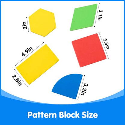 Large Shape Magnets - Giant Magnetic Pattern Blocks - Geometric Shapes for Whiteboard & Math Manipulatives - 10 Pcs - style: Large Shape Magnets