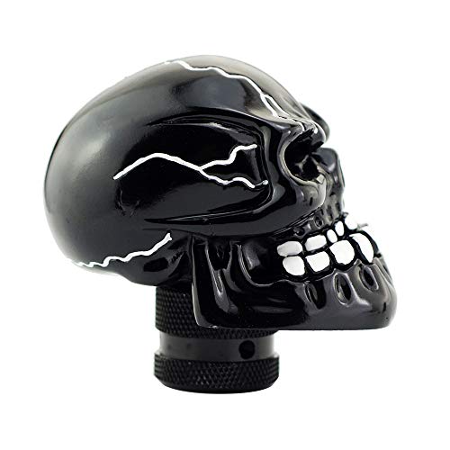 Black Skull Manual Automatic Gear Shift Knobs - color: Black
