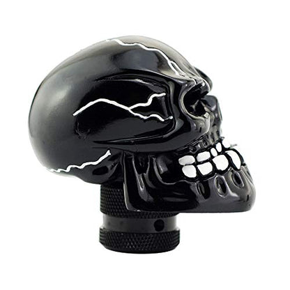 Black Skull Manual Automatic Gear Shift Knobs - color: Black