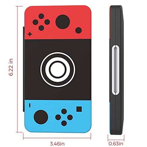 HEIYING Game Card Case Compatible with NINTENDO SWITCH 2 / Micro SD Cards | Portable Game Card Holder, Hard ABS Shell with Soft Silicone Lining, Dedicated Card Slots,Magnetic Closure for Easy Access - color: Classic Buttons Black