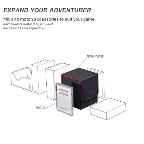 Mage Tech Adventurer [Hero] Modular Deck Box - Holds 99 Double-Sleeved Cards - Includes Avatar Holder - Ultra-Rugged, Expandable Design - MTG Commander/EDH & More - Black/Blue - color: 2. Enigma (Black/Blue), style: 2. Hero