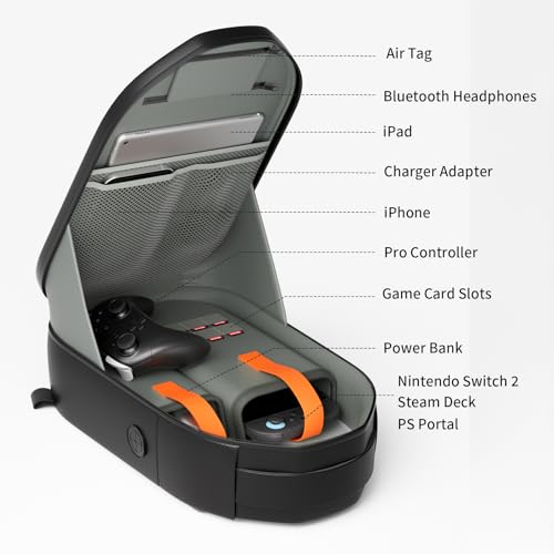COOWPS Sling Bag for Nintendo Switch 2/Steam Deck, Portable Travel Bag | Stylish Unique Design, EVA Hard Shell Thickened Lining, Full Protection Game Console Crossbody Travel Pouch Waterproof