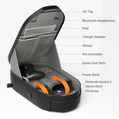 COOWPS Sling Bag for Nintendo Switch 2/Steam Deck, Portable Travel Bag | Stylish Unique Design, EVA Hard Shell Thickened Lining, Full Protection Game Console Crossbody Travel Pouch Waterproof