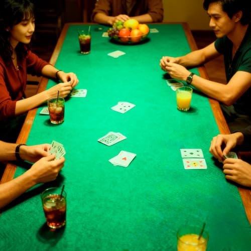 2Pcs Poker Table Mat & 36x72 Inch Premium Green Felt Table Cover & Poker Table Topper for Texas Holdem and Card Games & Game Mat for Table Tops & Card Table Mat & Poker Table Cover