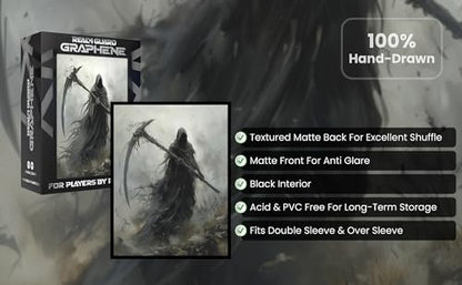 (Grim Reaper) 100% Hand-Drawn 100ct Textured Matte TCG/MTG Card Art Sleeves by Realm Guard - style: Graphene