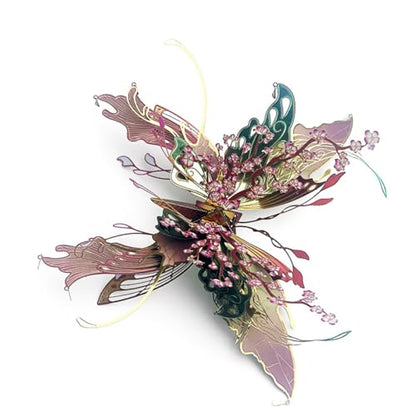 Butterfly 3D Metal Puzzle for Adults, Mechanical Butterfly Metal Model Building Kit, 50+PCS Steampunk Bionic QianYuDie Jigsaw Puzzles Animal, DIY Craft Kit Toy Gift -KIT - style: 50PCS+, KIT Version, Edition 3