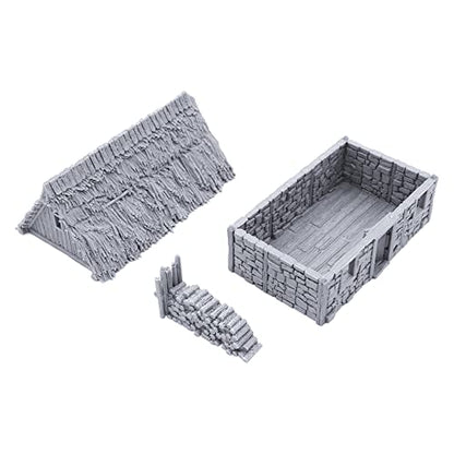 EnderToys Norman Stone Barn by Printable Scenery, 3D Printed Tabletop RPG Scenery and Wargame Terrain 28mm Miniatures