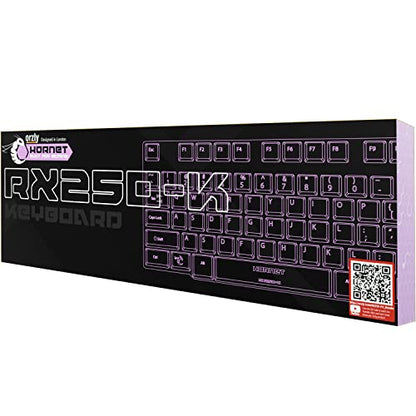 Orzly Pink Gaming Keyboard RGB USB Wired Rainbow Keyboard Designed for PC Gamers, PS4, PS5, Laptop, Xbox, Nintendo Switch, RX-250 Hornet Edition - color: PINK