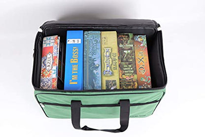 Board Game Bag, [Backpack/Shoulder Strap/Luggage Slip] | Padded Board Game Carrier (Fern Green)