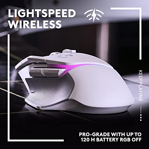 Logitech G502 X Plus Wireless RGB Gaming Mouse - White | Optical Switches, LIGHTSYNC RGB, 13 Buttons, Infinite Scroll, <130 Hr Battery, USB-C, POWERPLAY Charging, PC/Mac Compatible - color: White, style: Wireless