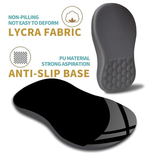 Hokafenle Ergonomic Mouse Pad Wrist Support with Massage Design, Wrist Rest Pain Relief Mousepad with Memory Foam&Non-Slip PU Base, Mouse Pads for Wireless Mouse & Desk (12x8 inch,Light Grey) - color: HK024-Dark Grey