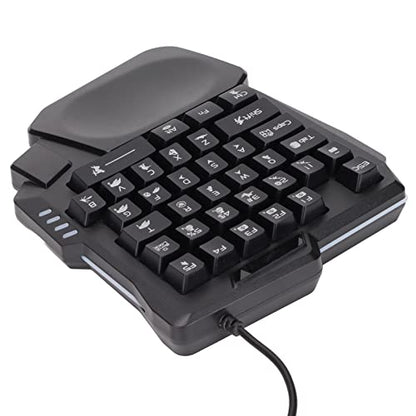 One-Handed Mechanical Gaming Keyboard,35 Keys Waterproof Professional Gaming Keypad,with 3 Color Backlight, Single Handed Keyboard for Computer Mobile Games