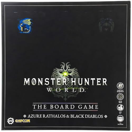 Steamforged Games, Monster Hunter World the Board Game: Azure Rathalos & Black Diablos Miniatures Set