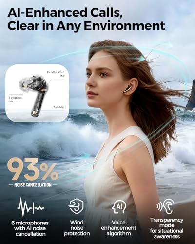 SoundPEATS Air5 Pro+ Wireless Earbuds, LDAC & aptX Lossless, xMEMS Warm Treble Hi-Res Audio, Hybrid Driver Earbuds with 10mm Composite Speaker, 55dB AI Adaptive ANC, Bluetooth 5.4, Weightless Comfort