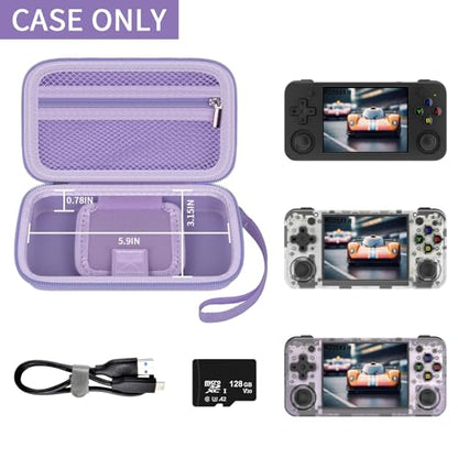 GWCASE Hard Case for Anbernic RG35XX H/ RG28XX Retroid Game Console, Purple | 벨크로 스트랩 잠금 장치가 있는 맞춤형 핏 내부 트레이, 일상적인 휴대 및 여행, 캠프 또는 출퇴근을 위한 압력 방지 보호, 박스만 포함 - color: 퍼플.