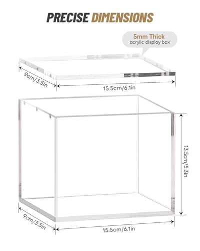 Booster Box Acrylic Case | Stackable Acrylic Display Case with Magnets Lid | Compatible with PKMN Booster Box Case | 5mm Thick | UV Protection | Clear Boxes for Display |Suitable for Collectors - size: 6.1x3.5x5.3in