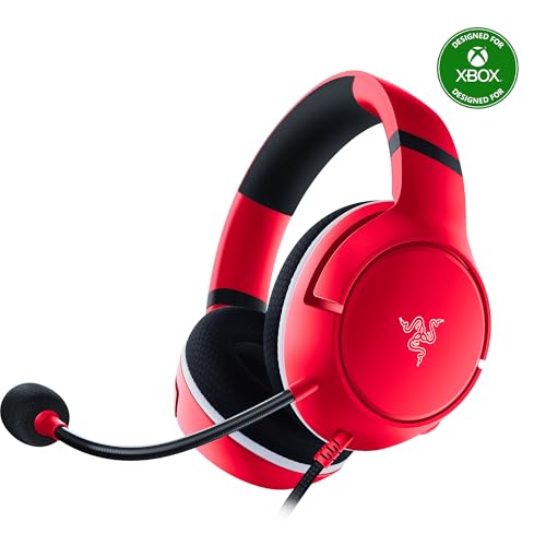 Razer Kaira X Wired Headset for Xbox Series X|S, Xbox One, PC, Mac & Mobile Devices: Triforce 50mm Drivers - HyperClear Cardioid Mic - Memory Foam Ear Cushions - On-Headset Controls - Pulse Red - color: Red
