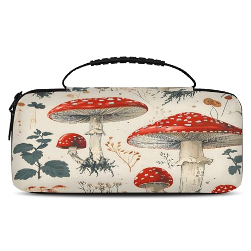 Adornori Red Mushroom Carry Case Compatible with Nintendo Switch 2, with 20 Games Cartridges, Portable Travel Carrying Case Pouch for Accessories & Game Cards - color: Multicolor 14