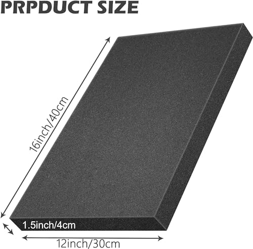 2 Pcs Black Polyurethane Foam Sheet- 16 x 12 x 1.5 Inch Cuttable Foam Inserts for Cases- Packing Foams Pads for Toolbox Camera Storage and Crafts - color: 16x12x1.5Inch - 2Pcs