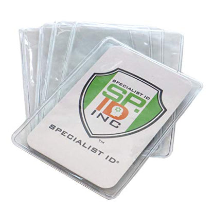 5 Pack - Premium Medicare Card Protector Sleeves - Durable 2 ⅜ X 3 ⅜ Business Card Holders - Clear Vinyl Plastic Covers for Insurance & Social Security Metro & License or Credit Cards by Specialist ID