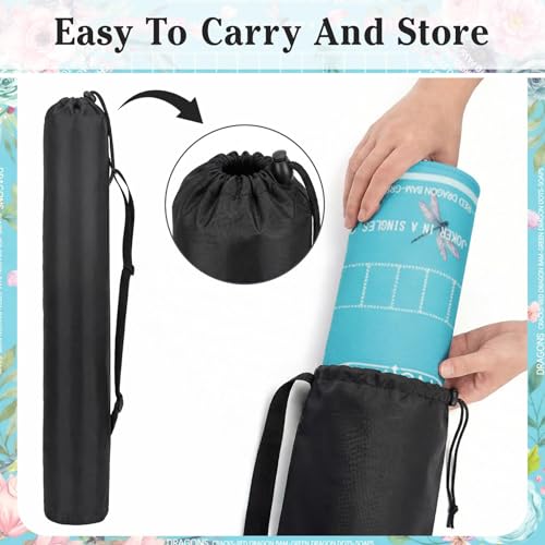 Britimes Mahjong Mat with Black Carrying Bag,31.5"x31.5", Floral Butterfly | Teal Non-Slip Noise Reduction Gaming Mat Rubber Multi Purpose Game Table Cover for Mahjong Card Dominoes Board Tile Games - color: Light Blue