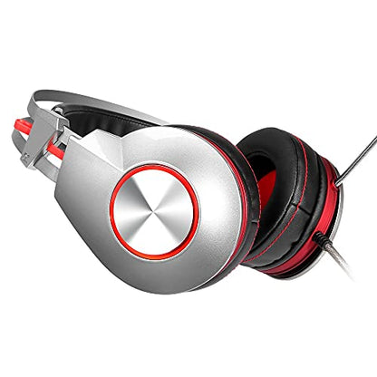 Gaming Headset Over-Ear Headphones with Noise Cancelling Microphone and Volume Control for PC and Laptop Use - Ideal for Gaming and Virtual Meetings