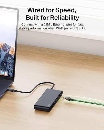 Belkin Connect 8-Port USB C Hub, Supports Display w/Resolutions up to 4K@60Hz - Works with Neo MacBook, Windows, Chromebook, & More - 100W PD w/ 10Gbps Data Transfer Speeds & 2.5Gbps Ethernet - Black - style: 8-in-1 USB-C Hub