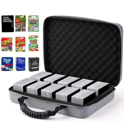 1200-2200 Card Game Case for Against Humanity, Trading & Sports Cards (Grey) - color: Grey-1