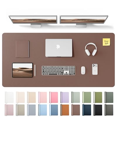 YSAGi Leather Desk Pad Protector, Office Desk Mat, Large Mouse Pad, Non-Slip PU Leather Desk Blotter, Laptop Desk Pad, Waterproof Desk Writing Pad for Office and Home (Chocolate,55" x 24") - color: Chocolate, size: 55" x 24"