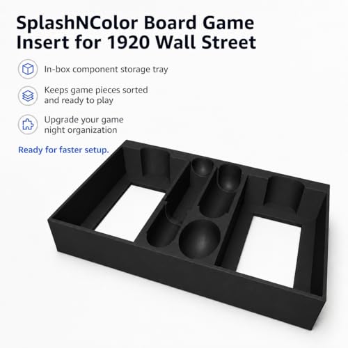 Board Game Insert for 1920 Wall Street – Card and Token Organizer | in-Box Component Storage Tray | Keeps Game Pieces Sorted and Ready to Play | Tabletop Gaming Accessory