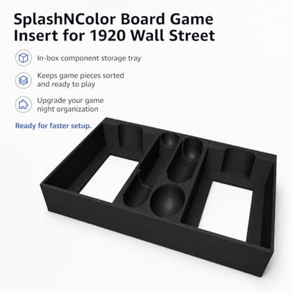 Board Game Insert for 1920 Wall Street – Card and Token Organizer | in-Box Component Storage Tray | Keeps Game Pieces Sorted and Ready to Play | Tabletop Gaming Accessory