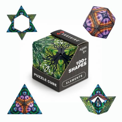 Shashibo DODECA Magnetic Puzzle Cube, Sensory Fidget Toy for Adults & Kids, Stress Relief Fidget Toy for All Ages, Cool Fidget Toys for Desk, Shape Shifting Box, 100+ Possible Shapes - color: Elements, size: DODECA