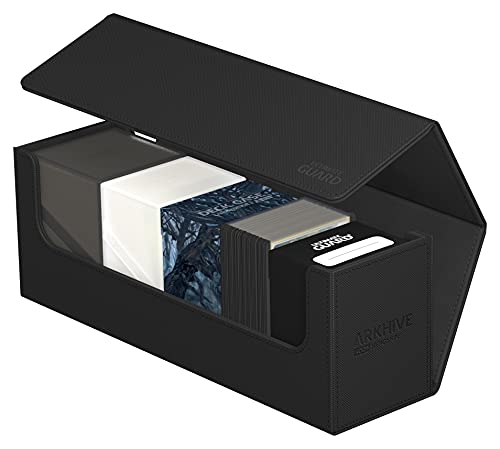 Ultimate Guard Arkhive 400+, Deck Case for 400 Double-Sleeved TCG Cards, Black, Compatible with Boulders, Magnetic Closure & Microfiber Inner Lining - color: Black, size: 400+