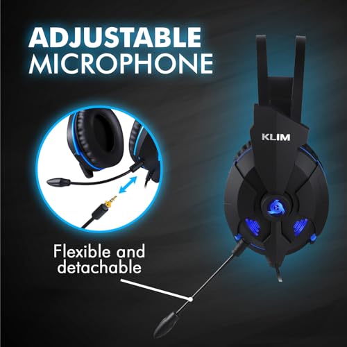 KLIM Impact V2 - USB Gaming Headset - 7.1 Surround Sound - Noise Cancelling - High Definition Audio - Strong Bass - Video Games Headphones Audifonos with Microphone for PC Gamer PS4 - Noise Cancelling